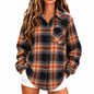 Women Oversized Plaid Flannel Shirt Long Sleeve Button Down Casual Shirt