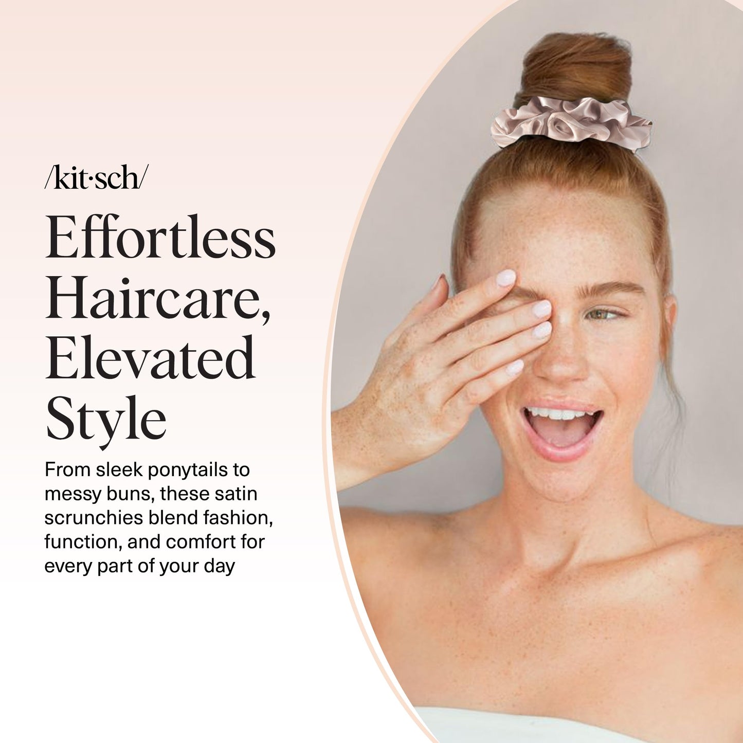 Kitsch Ultra-Petite Satin Scrunchies for Women - Eucalyptus, 6pcs