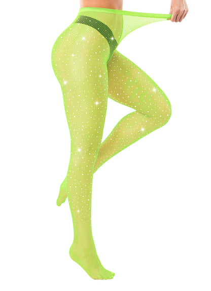 VEBZIN Sparkly Fishnets Stockings High Waist Tights for Women
