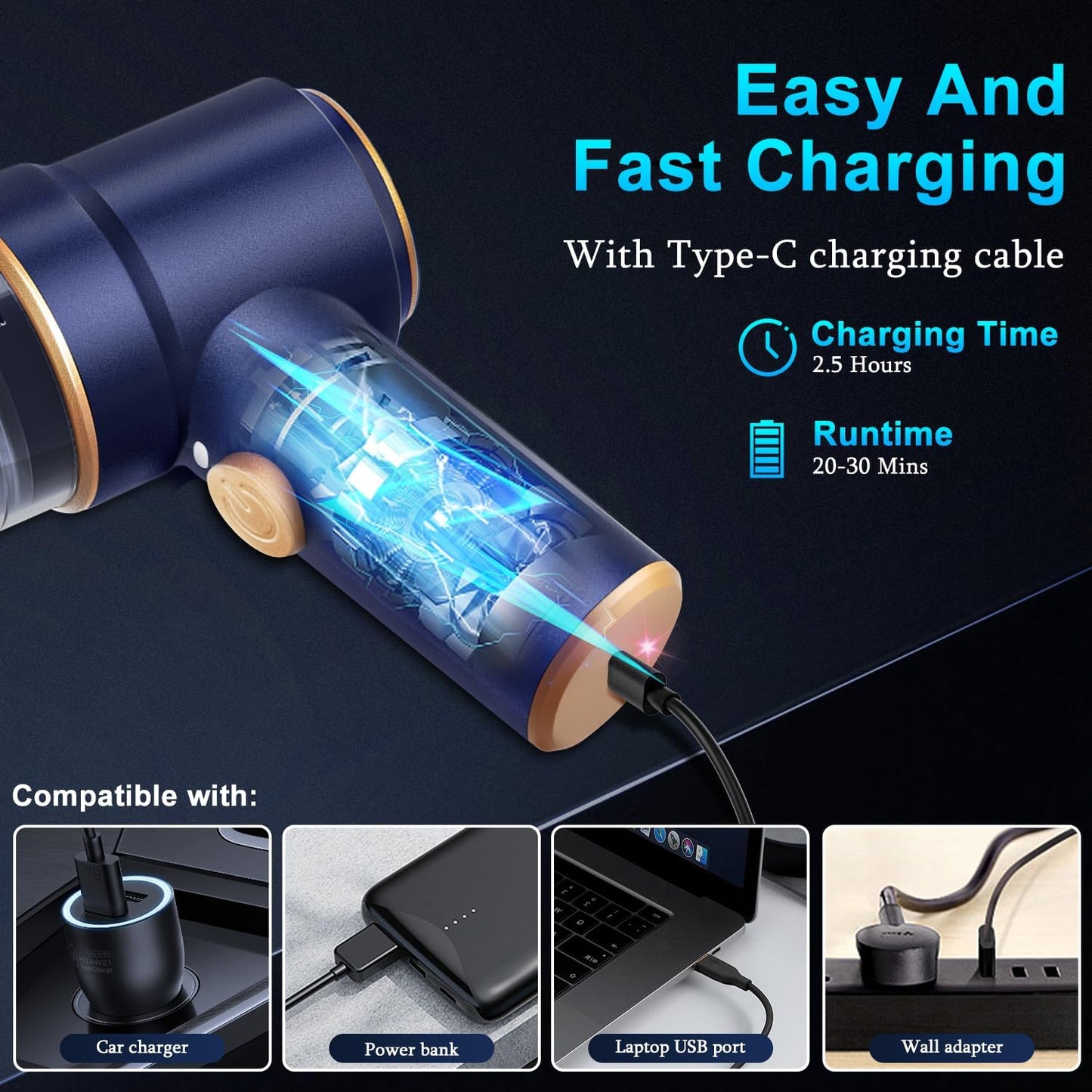 KMM Handheld Car Vacuum Cleaner, Hand Held Vacuum Cleaner and Air Duster