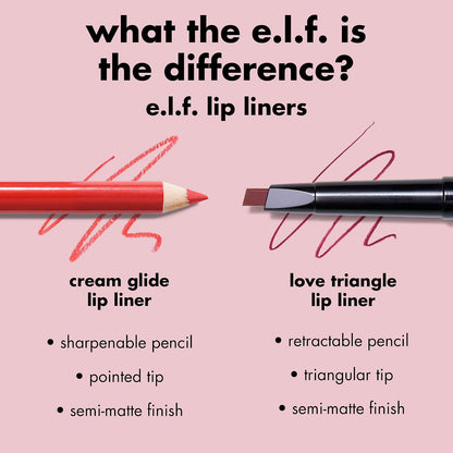 e.l.f. Cream Glide Lip Liner, Highly-Pigmented Pencil For Shaping & Sculpting Lips, Semi-Matte Finish, Vegan & Cruelty-Free