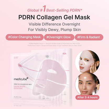 medicube Jelly Gel Mask with Salmon DNA PDRN Pink Collagen, 4EA