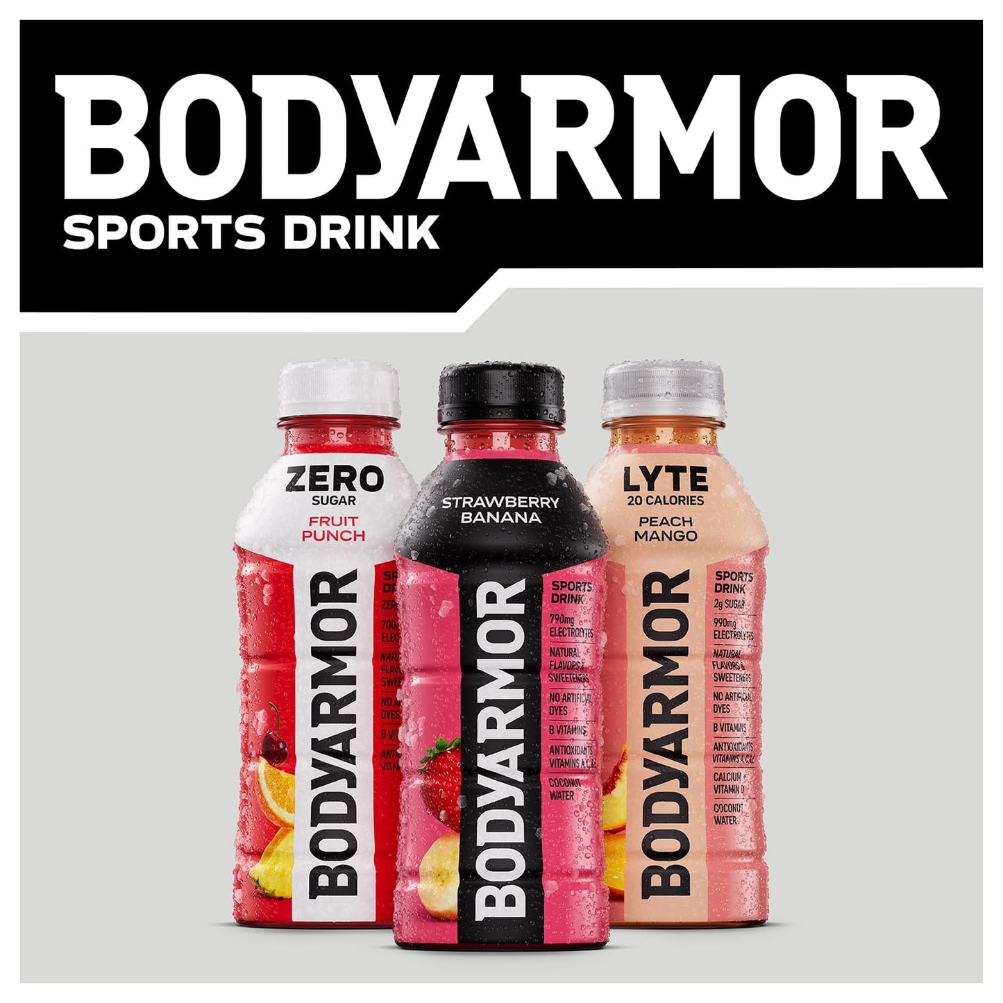 BODYARMOR Sports Drink, Strawberry Banana, Electrolyte Drink Hydration, 12 Fl Oz Bottles (8 Pack), Flavored Coconut Water with B Vitamins & Antioxidants