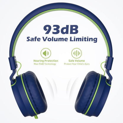 AILIHEN I35 Kids Headphones for School with Mic, 93dB Safe Volume, Orange