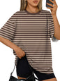Trendy Queen Womens Oversized T-Shirts Short Sleeve Crew Neck Summer Tops