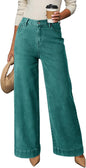 Dokotoo Women's Casual High Waisted Jeans Stretch Wide Leg Loose Denim Pant