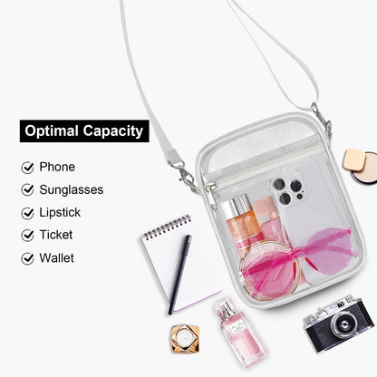 USPECLARE Clear Purse for Stadium Events Transparent Messenger Bag