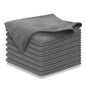 USANOOKS Microfiber Cleaning Cloth Grey - 12 Pcs (12.5"x12.5") - High Performance - 1200 Washes, Ultra Absorbent Microfiber Towel Weave Grime & Liquid for Streak-Free Mirror Shine - Car Washing Cloth