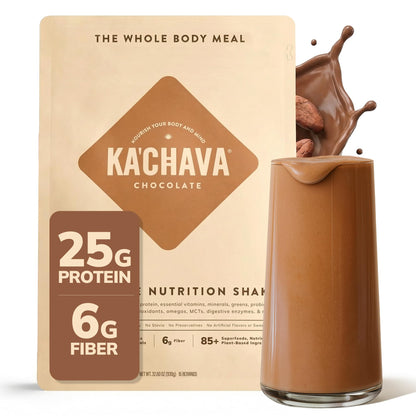 Ka’Chava Whole Body Meal Shake Chai 2 lb – Vegan Protein Powder with 85+ Superfoods & Greens – Plant-Based Meal Replacement with Probiotics & Digestive Enzymes – Gluten & Dairy Free (15 Servings)