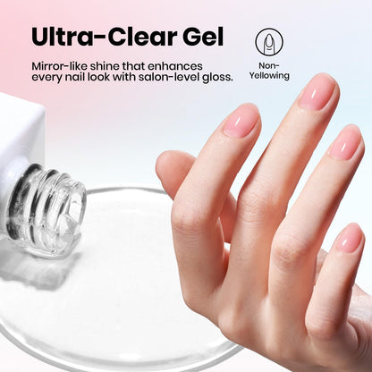 Beetles 2 Pcs 15ml No Wipe Gel Top Coat and Base Coat Set