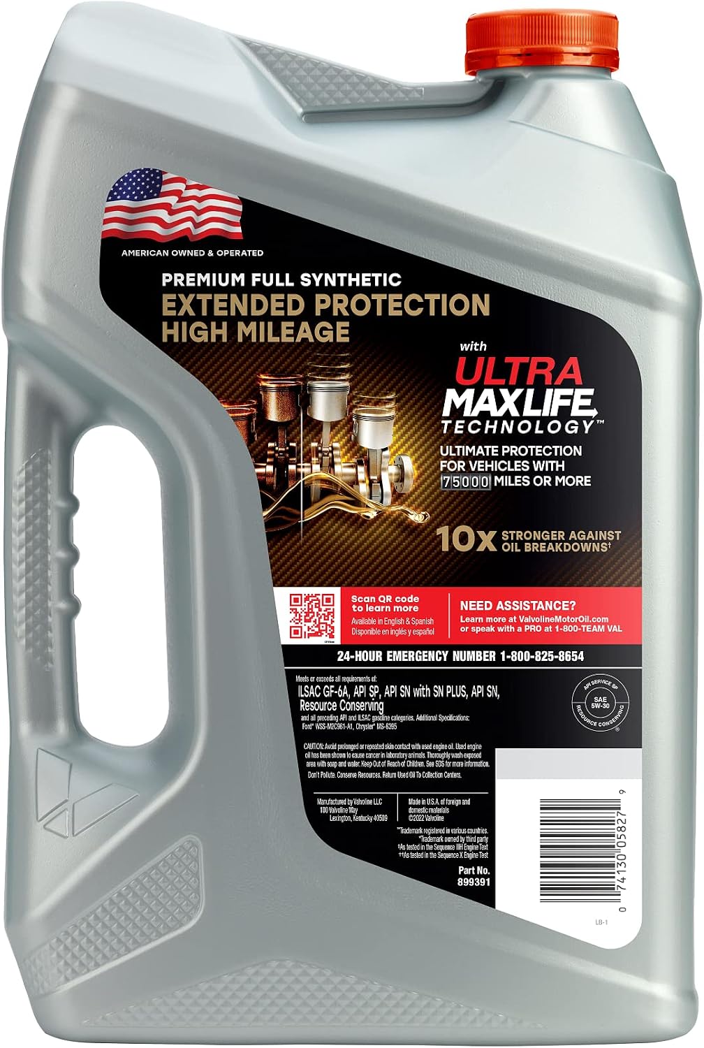 Valvoline MaxLife High Mileage 5W-30 Synthetic Blend Motor Oil 5 Quart