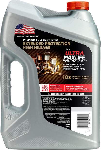 Valvoline MaxLife High Mileage 5W-30 Synthetic Blend Motor Oil 5 Quart