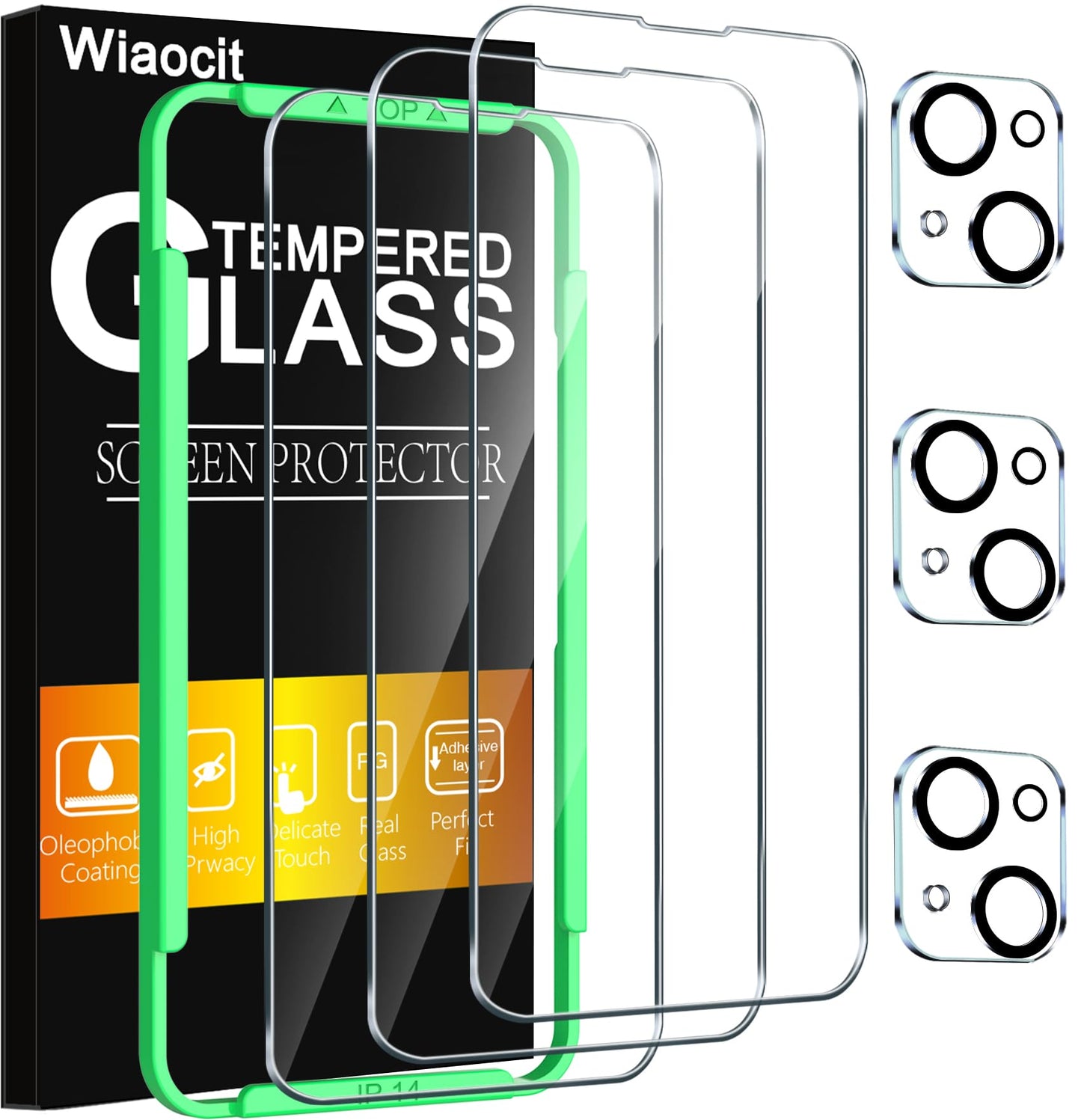 Wiaocit Tempered Glass Privacy Screen Protector for iPhone 15 Pro