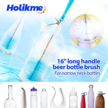 Holikme Bottle Brush Tube Cleaning Lab Set with Long Handle,White