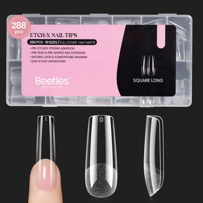 Beetles Soft Gel Nail Tips Short Almond 288pcs in 12 Sizes Etch-X