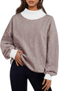 Trendy Queen Womens Mock Neck Sweatshirts Oversized Pullover Fall Outfits