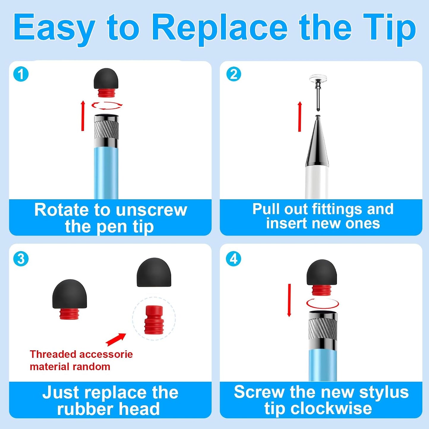 Bopomofo Stylus(5 Pcs),2-in-1 Stylus Pen for Touchscreen,Stylus Pen