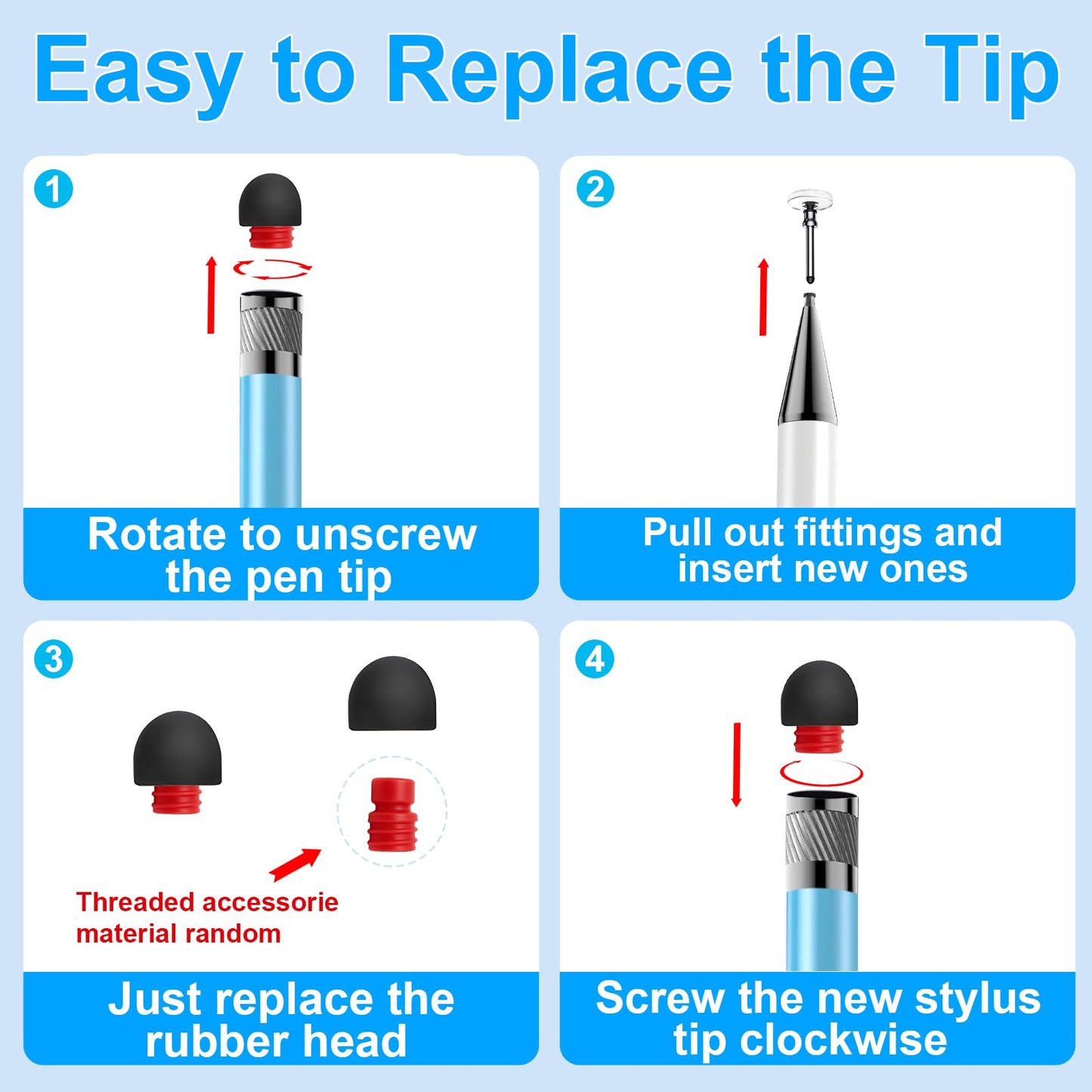 Bopomofo Stylus(5 Pcs),2-in-1 Stylus Pen for Touchscreen,Stylus Pen