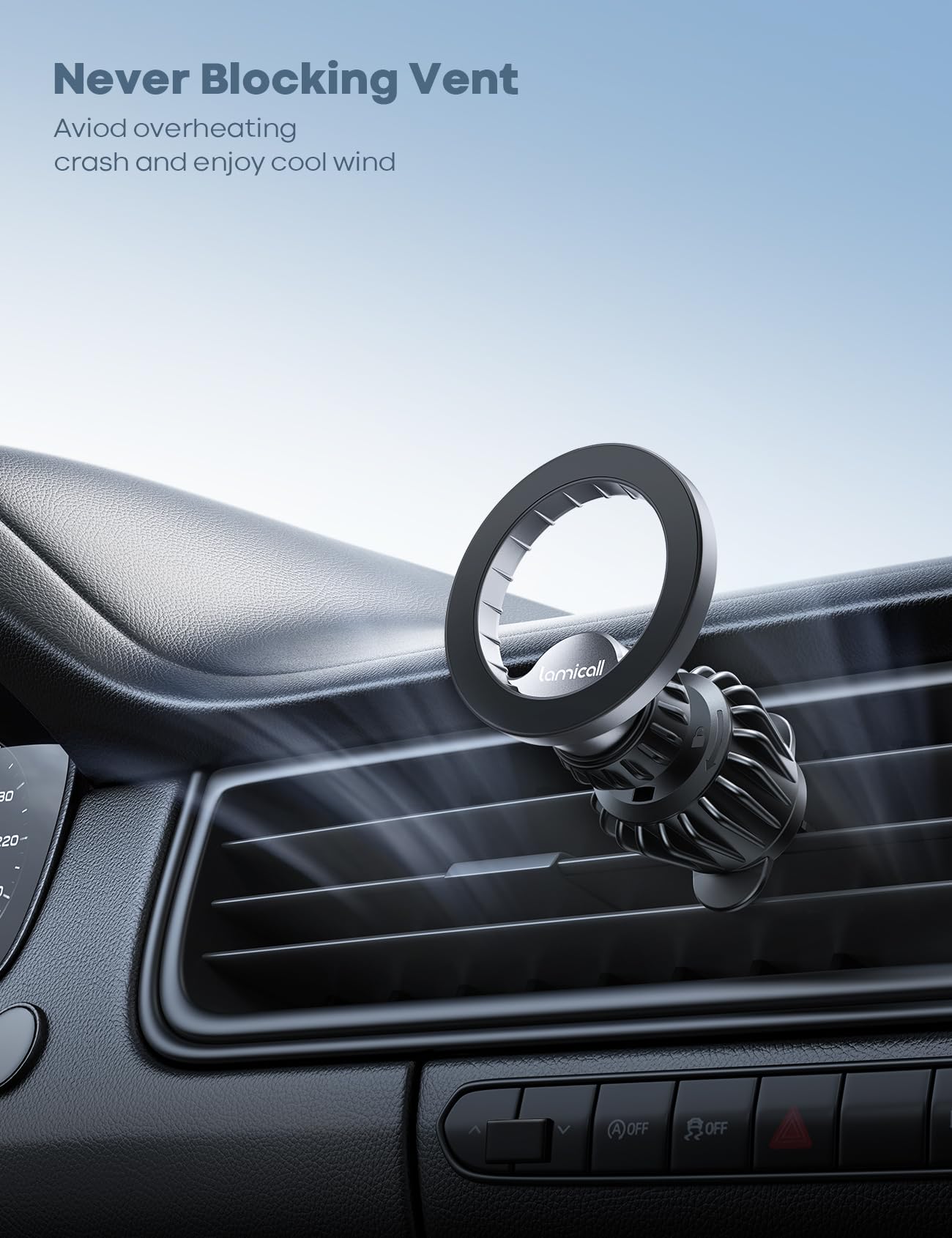 Lamicall for MagSafe Car Mount Vent 20 Super Magnets Accessories for iPhone