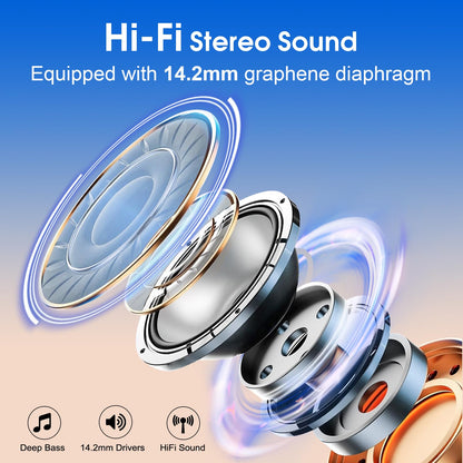 Wireless Earbuds 75H Bluetooth 5.4 Sport Headphones with Earhooks, Black