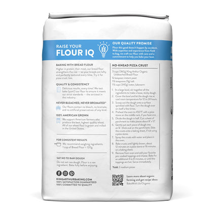King Arthur 100% Organic Bread Flour, Unbleached, 5 lb (Pack of 1) - Non-GMO Project Verified, No Preservatives