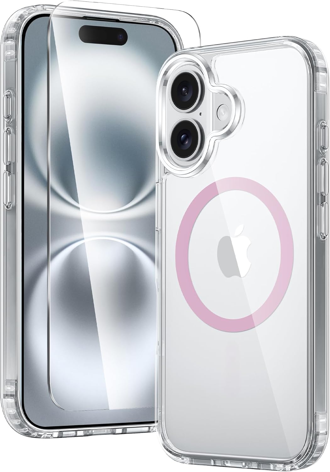 FNTCASE for iPhone 17 Pro Case Clear Magnetic with Screen Protector