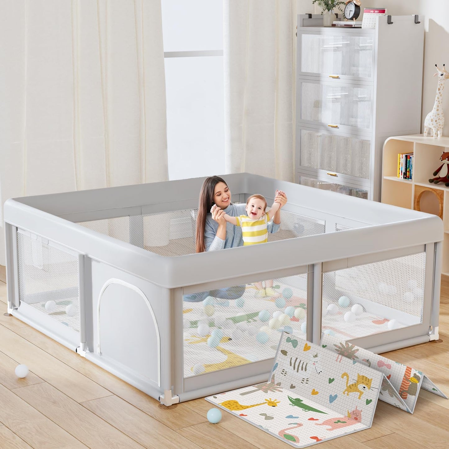 Hiaksedt Baby Playpen 50x50 Inch, Play Pens for Babies and Toddlers