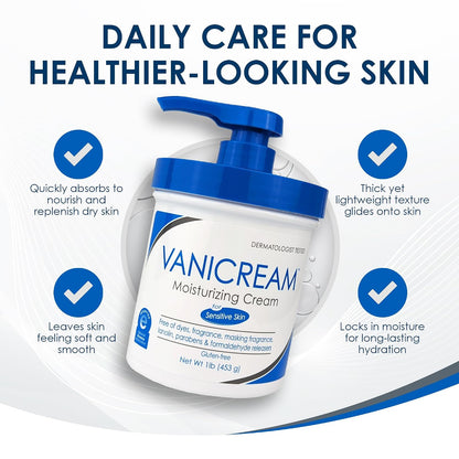 Vanicream Moisturizing Cream, Body & Face Moisturizer, 16 Oz Pump Dispenser