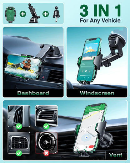 VANMASS Car Phone Holder 2026 Ultimate Military-Grade Strongest Suction & Clip Windshield Dashboard【Newest Best Strongest】Cell Phone Shower & Wall Mounts for iPhone 17 Pro Max 16 15 14 13 Android