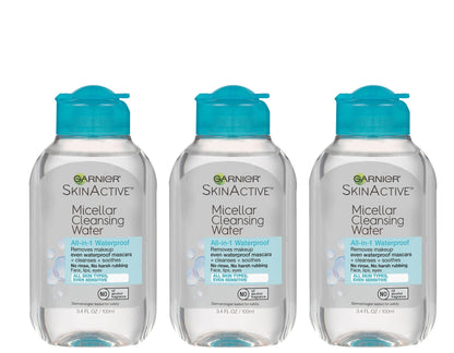 Garnier Micellar Water For Waterproof Makeup, Hydrating Facial Cleanser & Makeup Remover, Suitable for Sensitive Skin, Vegan, Cruelty Free, 13.5 Fl Oz (400mL), 1 Count