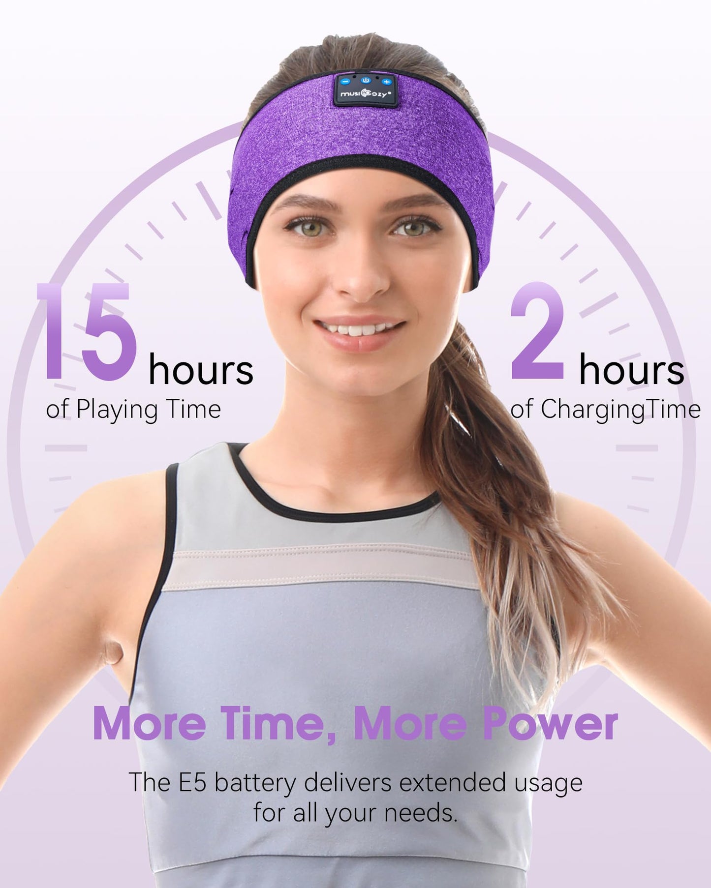 MUSICOZY Sleep Headphones Bluetooth Headband Headphones for Side Sleepers
