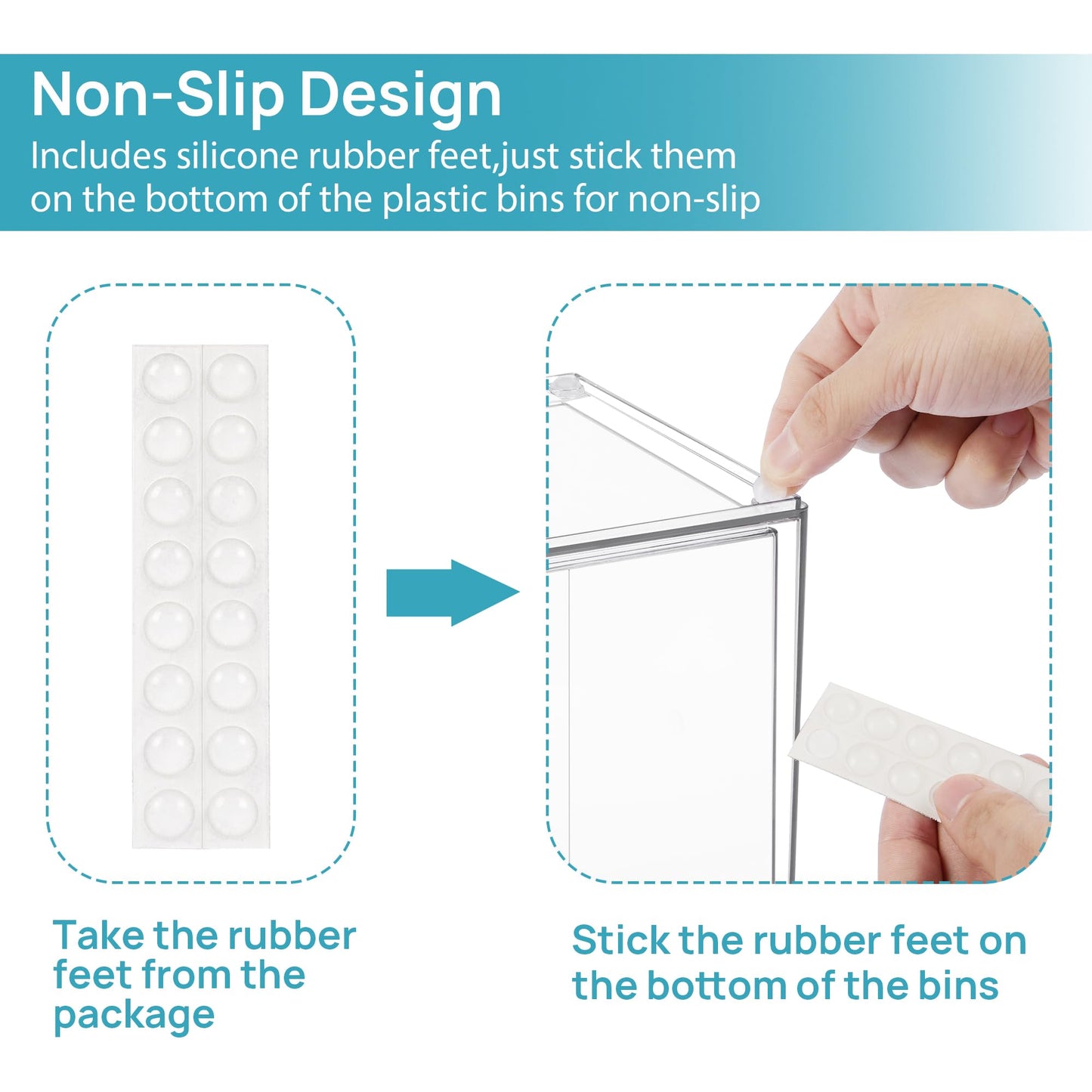 Vtopmart 2 Pack Small Clear Stackable Storage Drawers for Desk, Countertop