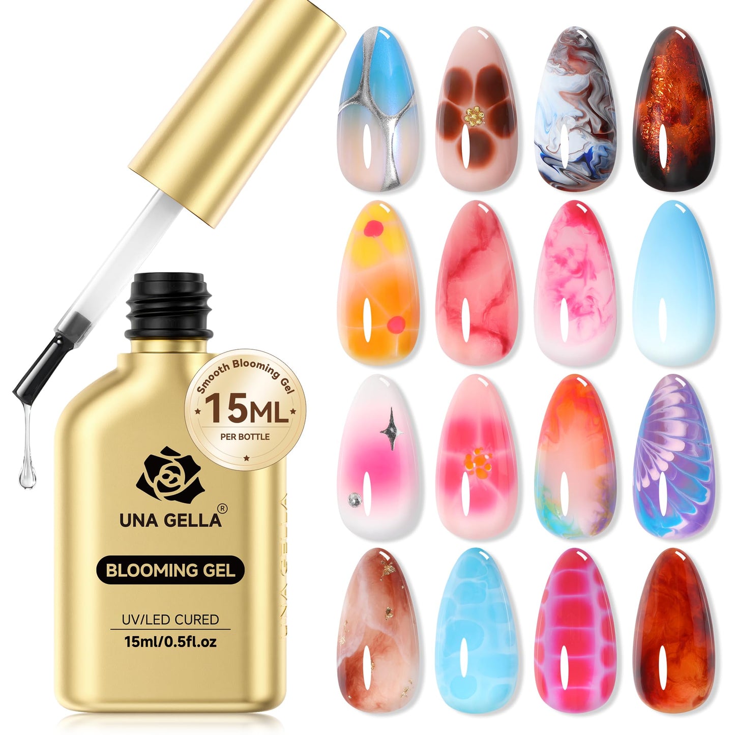 UNA GELLA 15g Nail Glue for Press On Nails with 20ml Nail Glue Remover Kit