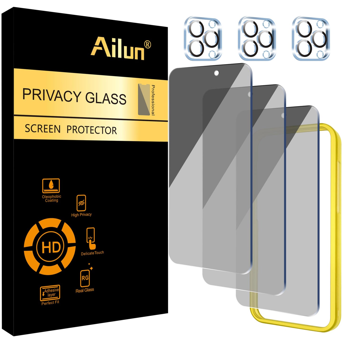 Ailun Privacy Screen Protector+Camera Lens Protector for iPhone 17 Pro Max