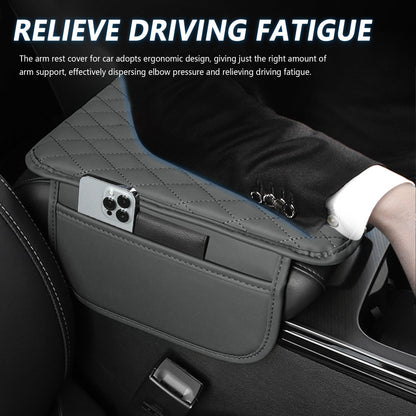 Stacool Upgraded Car Center Console Cover,Microfiber Leather Car Armrest Cover Cushion with 2 Storage Bags,Universal Car Armrest Storage Box (Black)