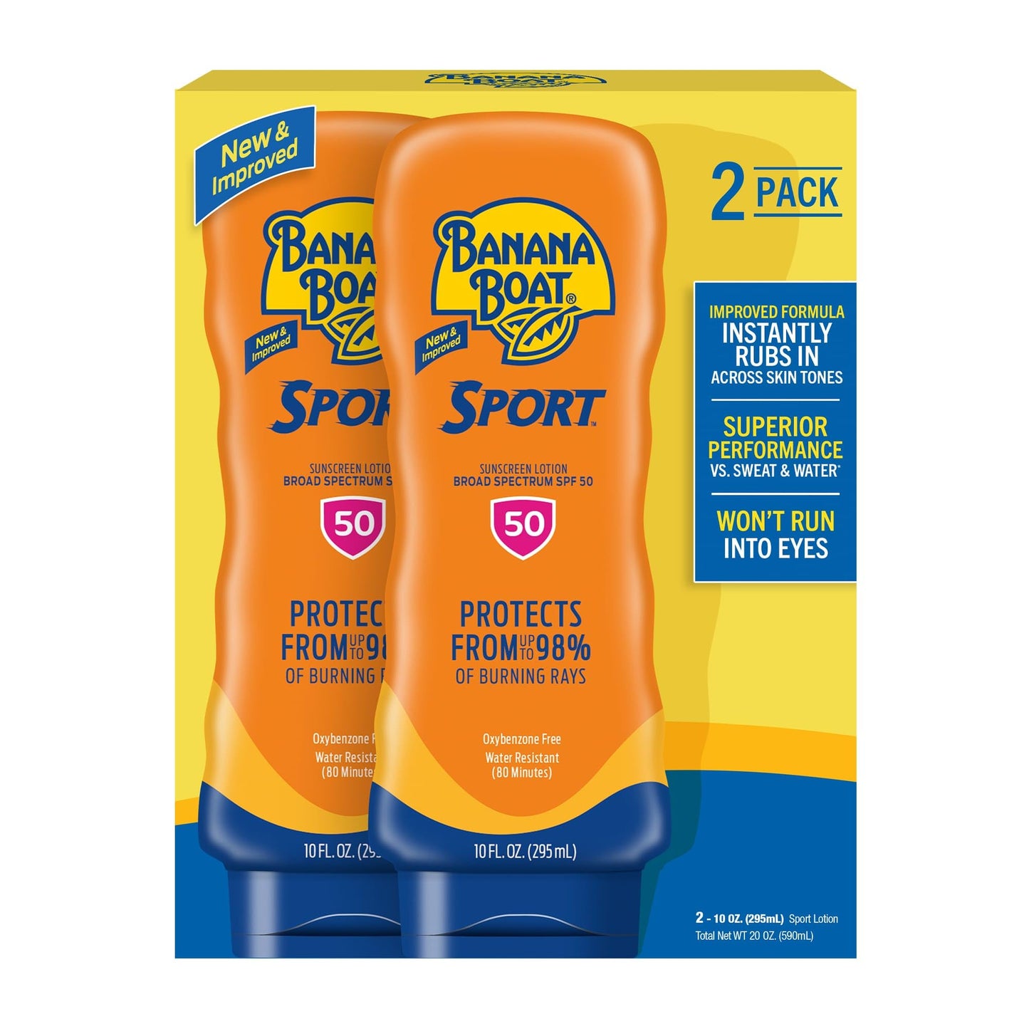 Banana Boat Sport Ultra Sunscreen Lotion SPF 30, Travel Size 3oz Twin Pack, Sweat & Water Resistant Sunblock for Active Lifestyle(Pack of 2)