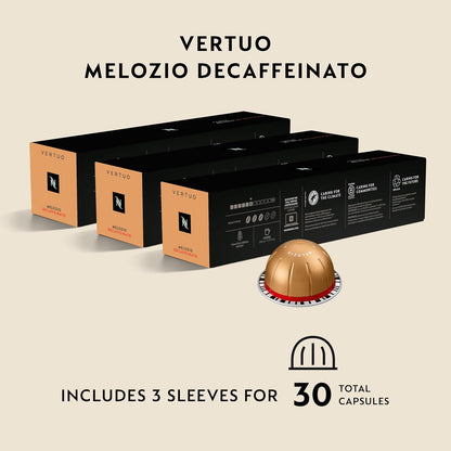 Nespresso Vertuo, Melozio Decaffeinato, 30-Count Espresso Pods
