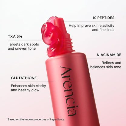 Arencia Vitamin C Booster Shot Serum with Glutathione, Niacinamide and Vitamin E for Dark Spot Care, Fine Lines & Wrinkles, Glass Skin, Korean Skincare 30ml/1.01 fl.oz