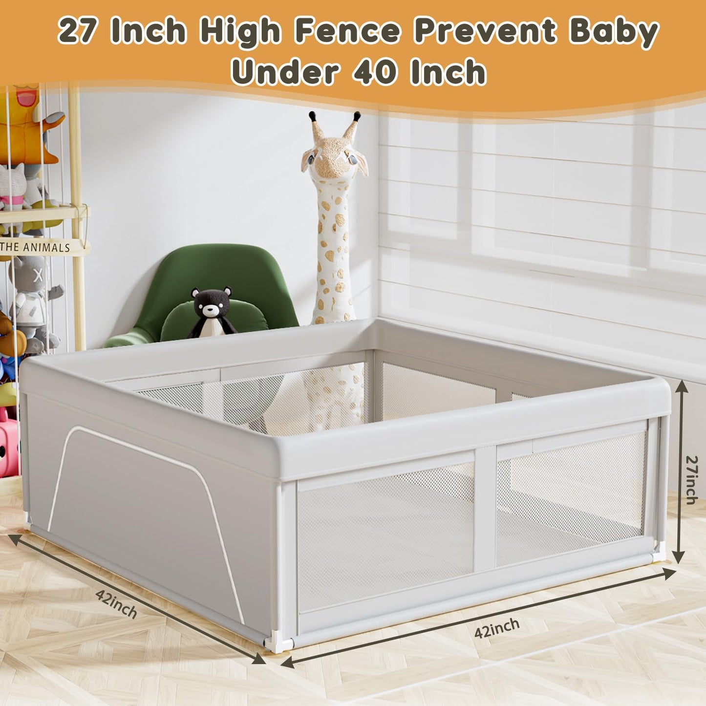 Hiaksedt Baby Playpen 50x50 Inch, Play Pens for Babies and Toddlers
