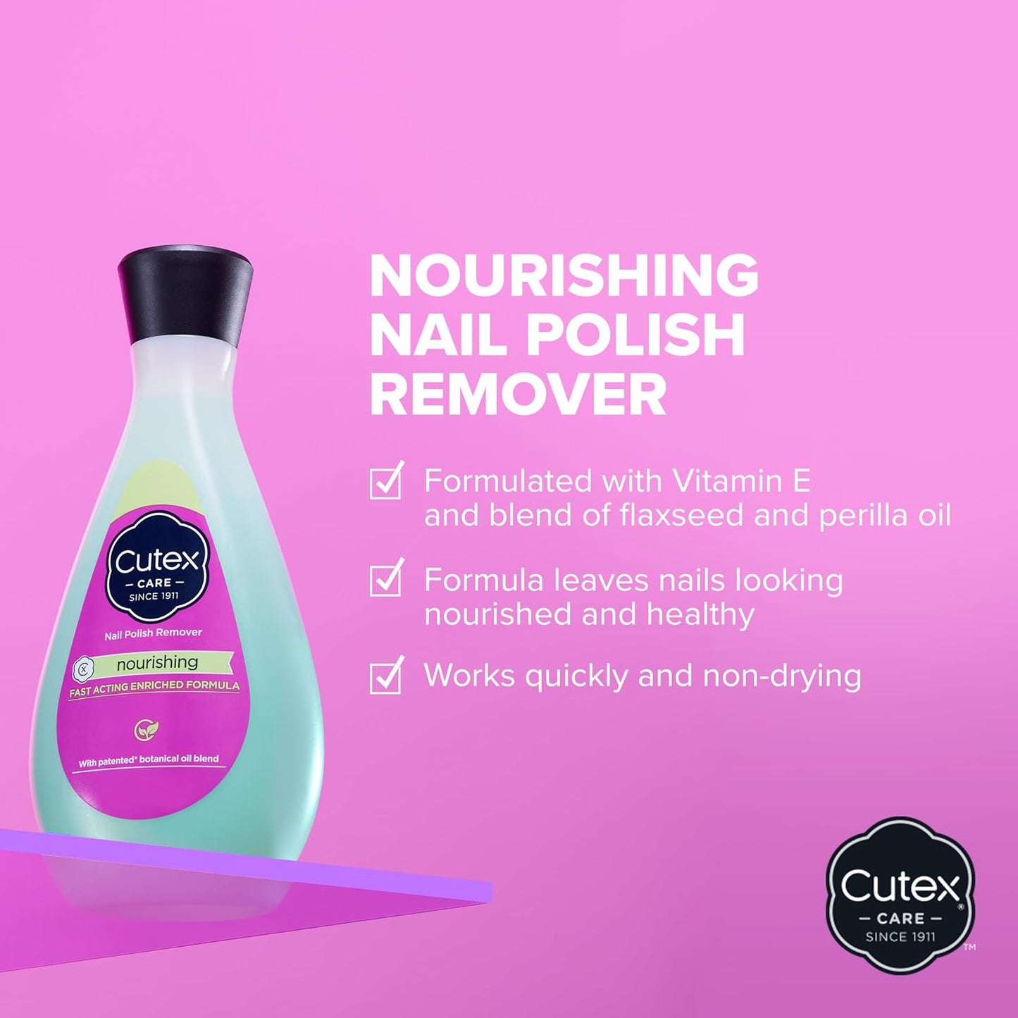 Cutex Nail Polish Remover, Strength Shield, Leaves Nails Looking Healthy, Contains Vitamins E, B5 & Hydrolyzed Silk, 6.76 Fl Oz