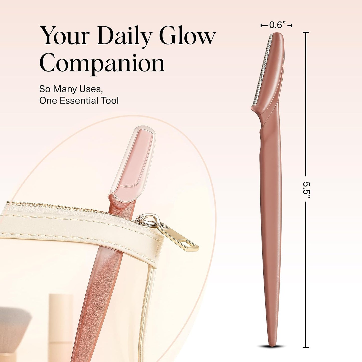 Kitsch Dermaplane Razor for Women Face – Terracotta, 12 pcs