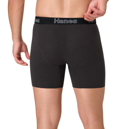 Hanes Men's Boxer Brief Underwear Pack, Stretch Cotton Boxer Briefs for Men, Moisture-wicking, 6-pack