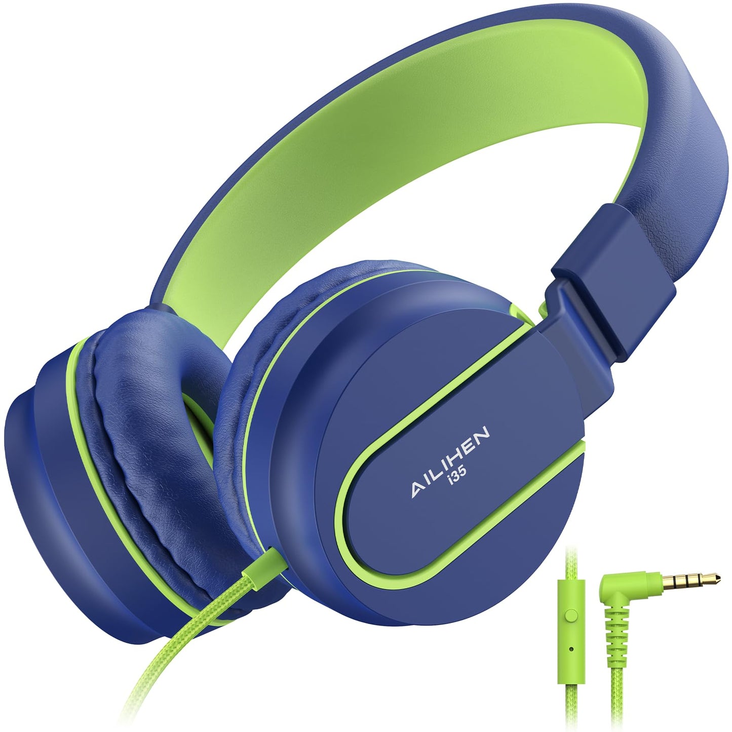 AILIHEN I35 Kids Headphones for School with Mic, 93dB Safe Volume, Orange