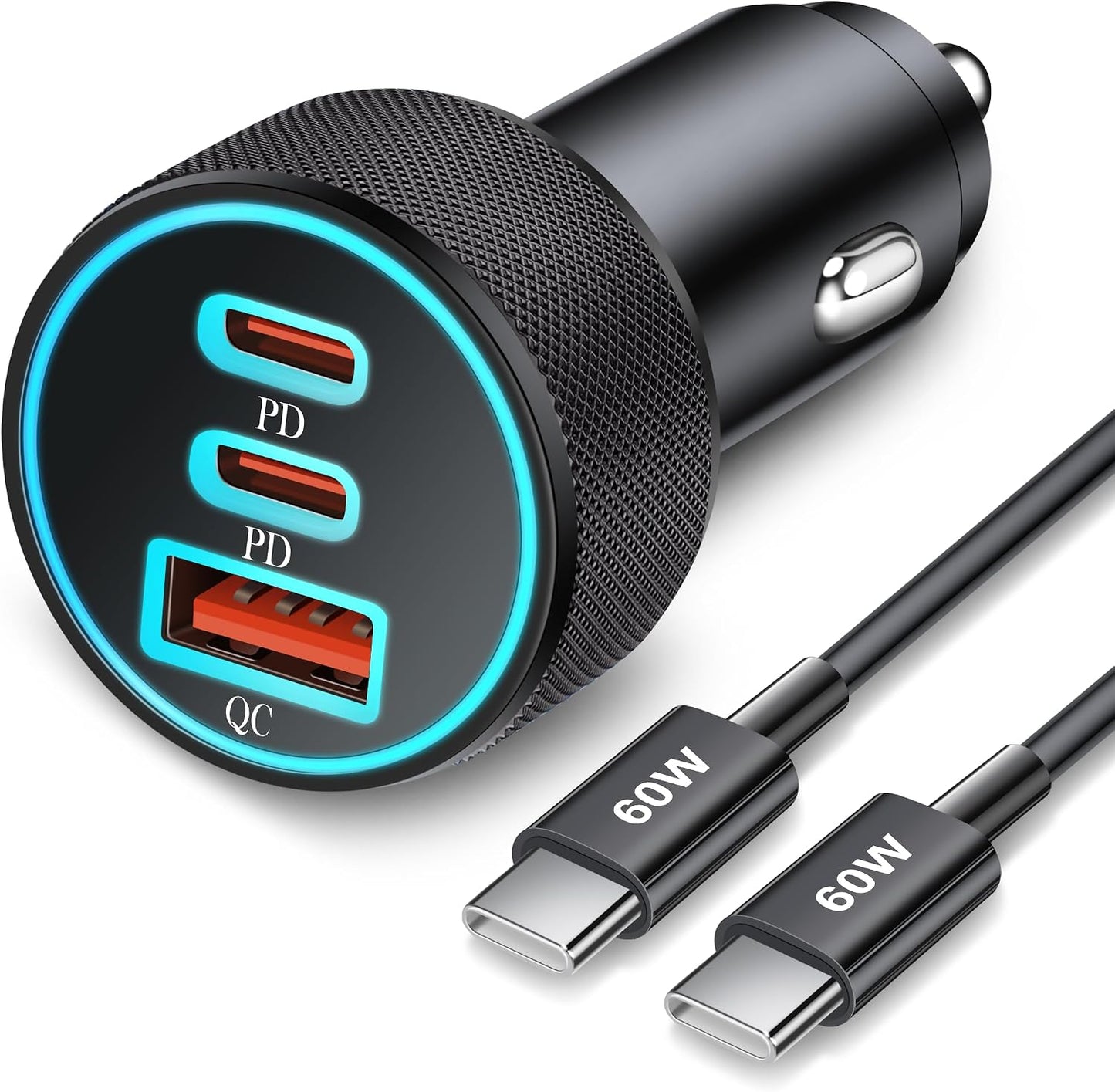 67W 3-Port Super Fast Type C Car Charger USB C for Samsung S26 S25 S24 S23