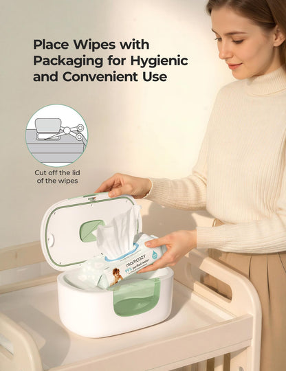 Momcozy Baby Wipe Warmer, Innovative Spring Design,Large Capacity Dispenser