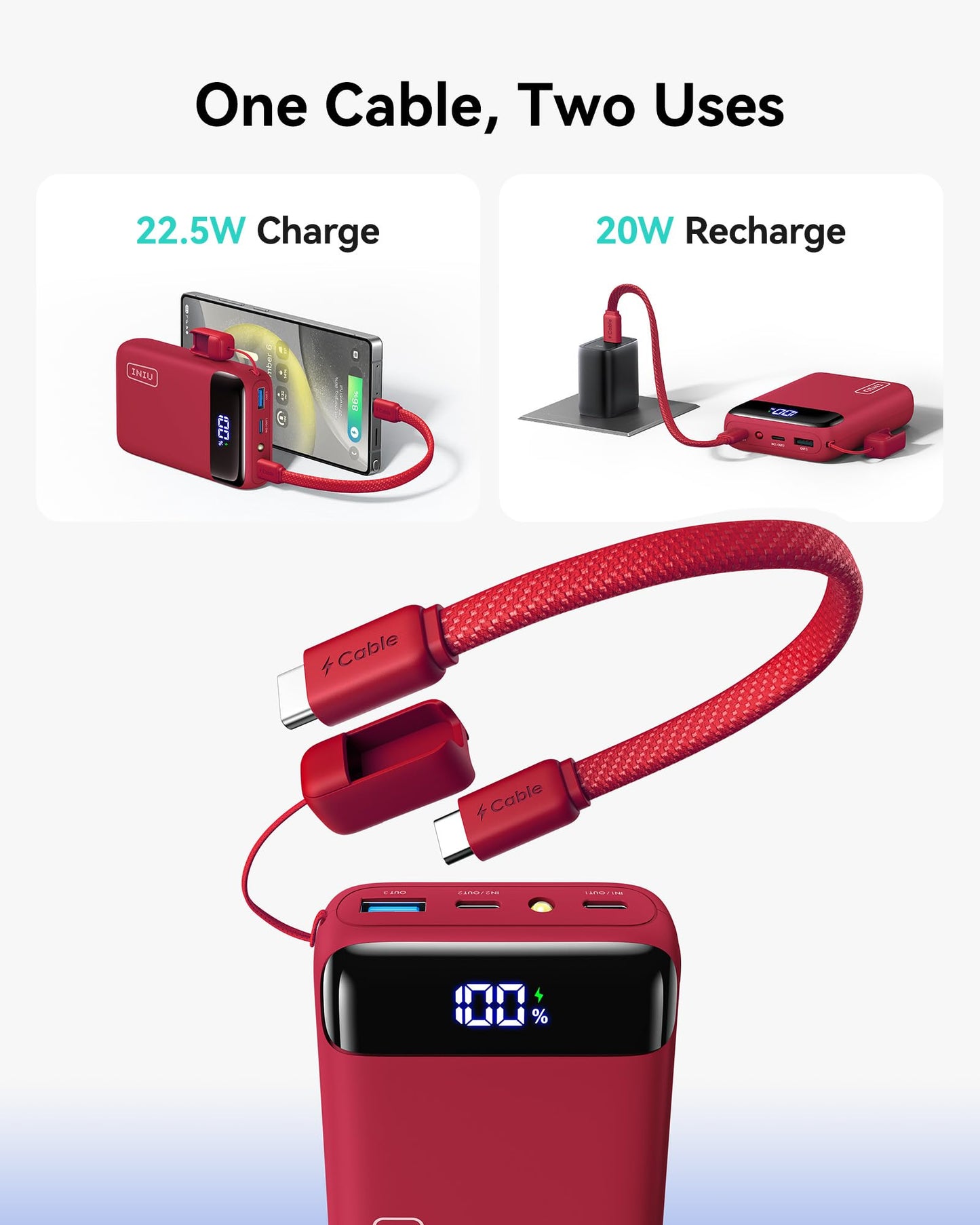 INIU Portable Charger, Smallest 20000mAh 22.5W Fast Charging Power Bank