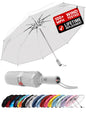 Windproof Travel Umbrella - Compact & Withstands Winds up to 100MPH, Strongest Premium Auto Folding Umbrella for Rain and Sun - Durable, Light & Portable for Women & Men, Fits Backpack & Cars