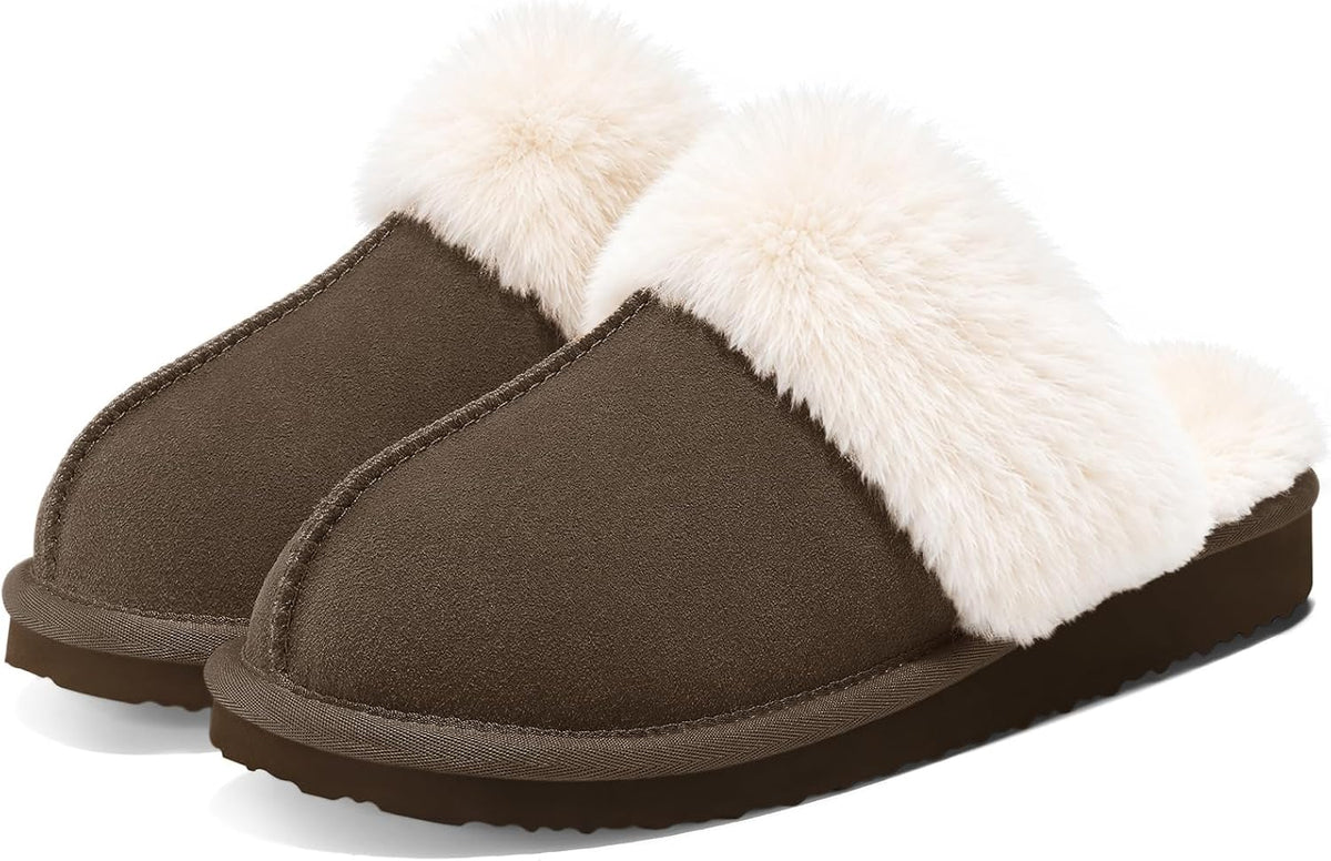 Litfun Fuzzy Slippers for Women Memory Foam Indoor House Shoes