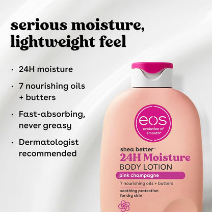 eos Shea Better 24H Moisture Body Lotion- Jasmine Peach, 16 fl oz