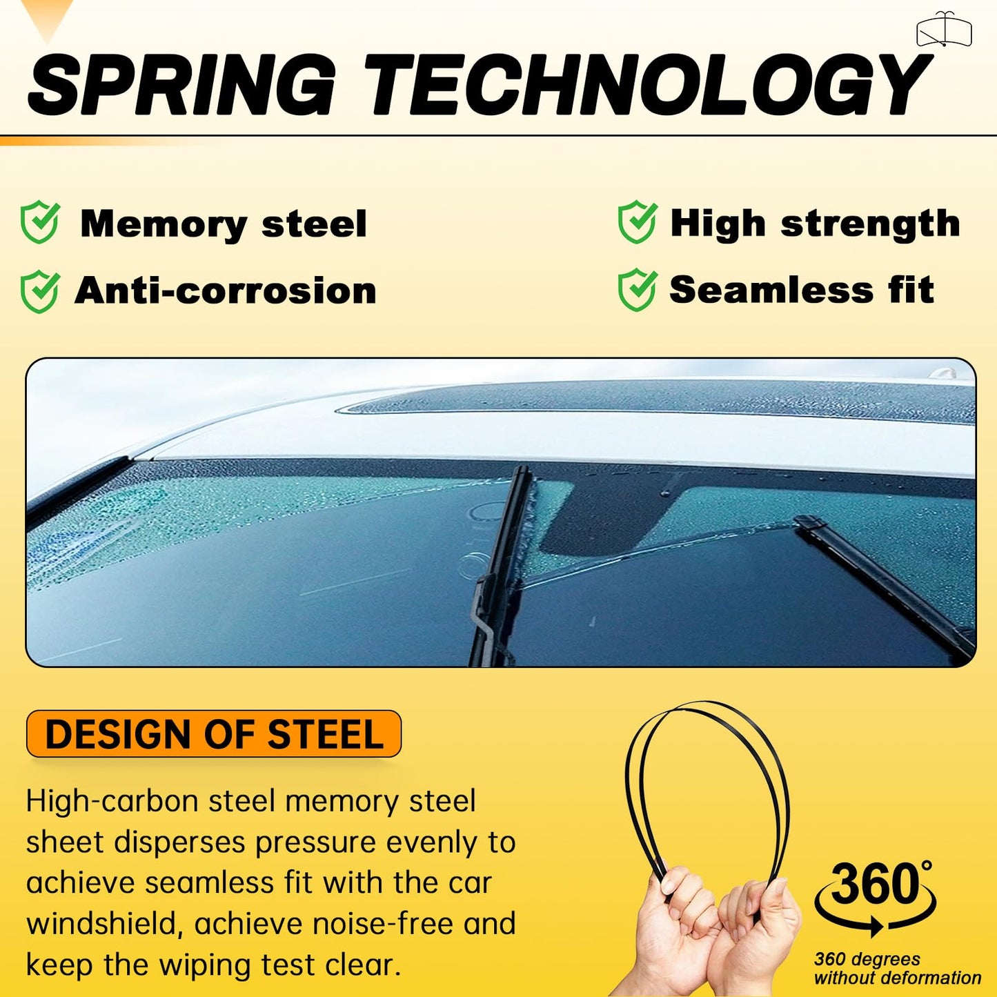 AUTOBOO 26" and 16" Windshield Wipers Blades (Pack Of 2)